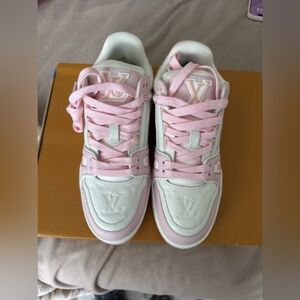 Louis Vuitton Pink and White Sneakers